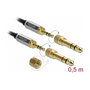 DeLOCK 85784 Cable de audio estéreo 3,5 mm con adaptador de tornillo, 0,5 m