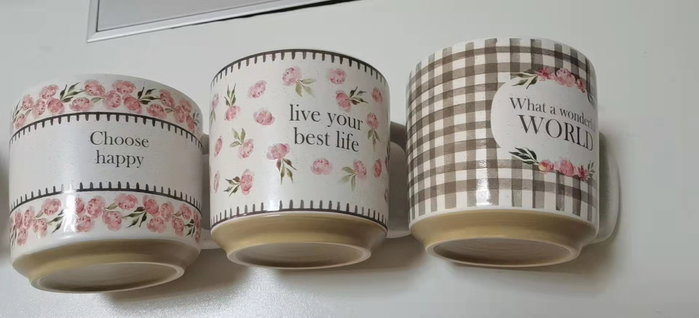 DKD Home Decor Set de 12 Tazas de Porcelana New Bone Surtido de Colores