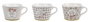 DKD Home Decor Set de 12 Tazas de Porcelana New Bone Surtido de Colores