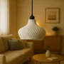 Lámpara Colgante Daila Blanco/Florón Negro/Cable Negro E27 Contemporánea