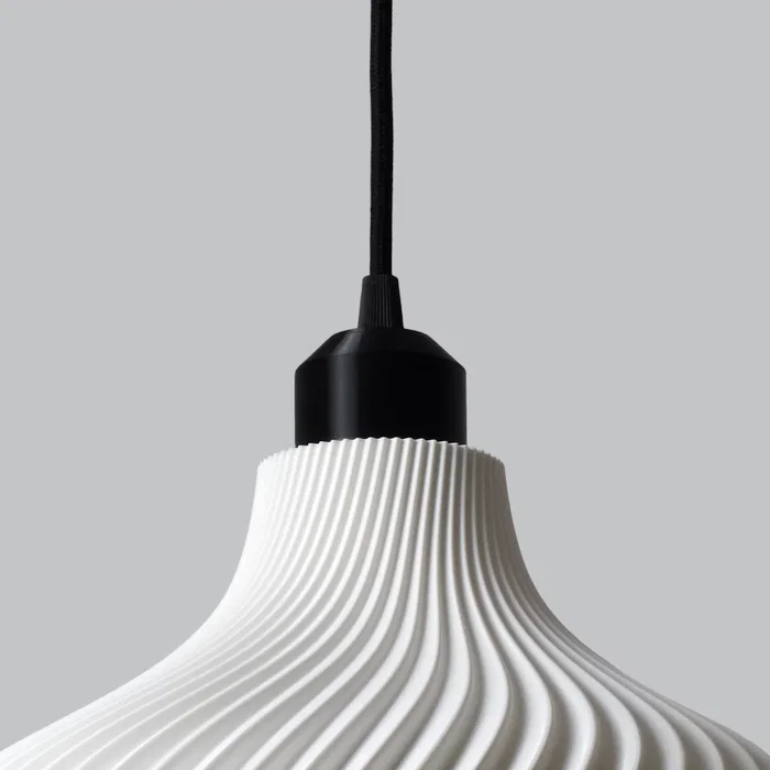 Lámpara Colgante Daila Blanco/Florón Negro/Cable Negro E27 Contemporánea
