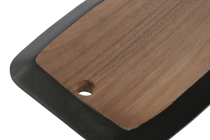 DKD Home Decor Tabla de Cortar Acacia Pizarra Negro y Natural 30x20 cm