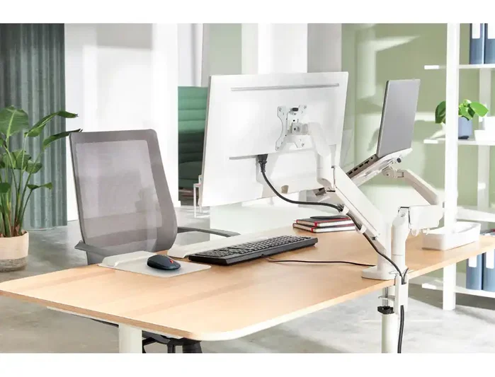 Leitz Brazo dual para monitor y portátil Ergo Space Saving gris