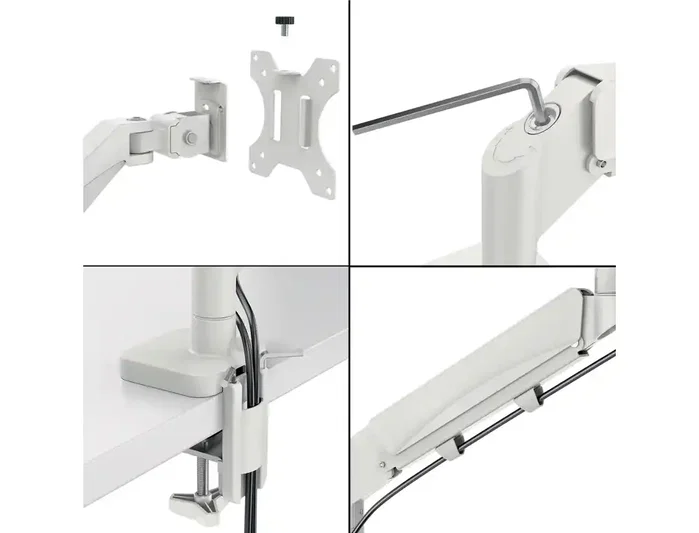 Leitz Brazo dual para monitor y portátil Ergo Space Saving gris