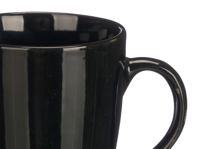 Vessia Jarra Mug Negro 330 ml Cerámica Loza Acabado Brillo 11.5x10.5x8.5 cm (Set de 24)
