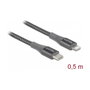 DeLOCK Cable de datos y carga USB Type-C™ a Lightning™ para iPhone™, iPad™ e iPod™, gris, 0,5 m, MFi