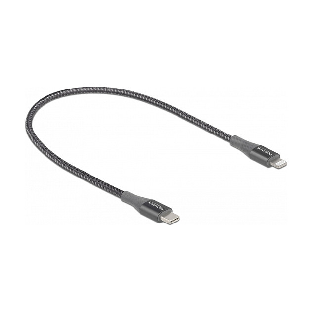 DeLOCK Cable de datos y carga USB Type-C a Lightning para iPhone, iPad y iPod, 0,5 m, Gris, MFi DeLOCK Cable de datos y carga USB Type-C a Lightning para iPhone, iPad y iPod, 0,5 m, Gris, MFi