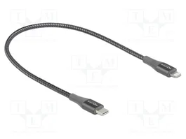 DeLOCK Cable de datos y carga USB Type-C a Lightning para iPhone, iPad y iPod, 0,5 m, Gris, MFi