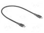 DeLOCK Cable de datos y carga USB Type-C a Lightning para iPhone, iPad y iPod, 0,5 m, Gris, MFi