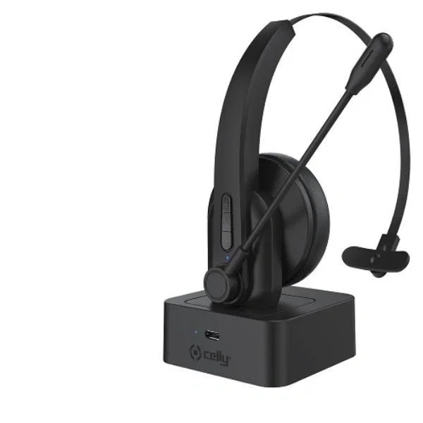Celly SWHEADSETMONO Auriculares Inalámbricos de Diadema con Base de Carga Negro Celly SWHEADSETMONO Auriculares Inalámbricos de Diadema con Base de Carga Negro