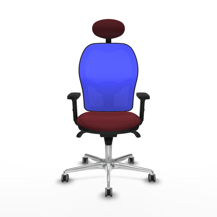 PIQUERAS Y CRESPO Silla de oficina Jorquera con mecanismo Sincro, Granate y Azul