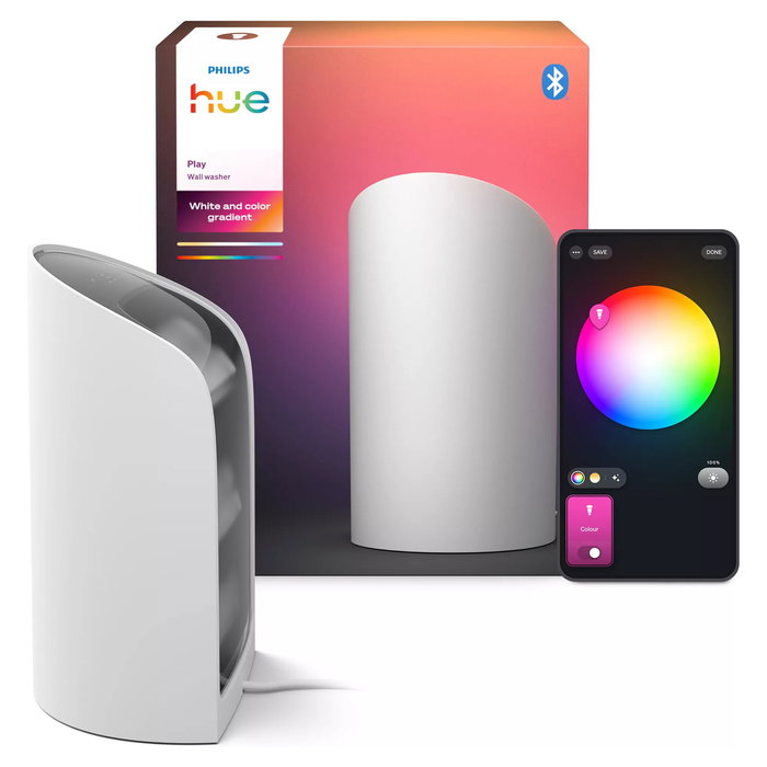 Philips Hue Play Wall washer - Lámpara de mesa LED inteligente regulable White and Color Ambiance con Bluetooth/Zigbee para Alexa y Google Assistant, modelo EU/UK
