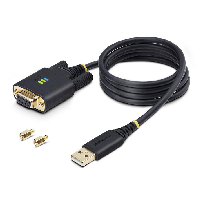 StarTech.com Cable Adaptador USB a RS-232 de Módem Nulo, 1 m, Negro
