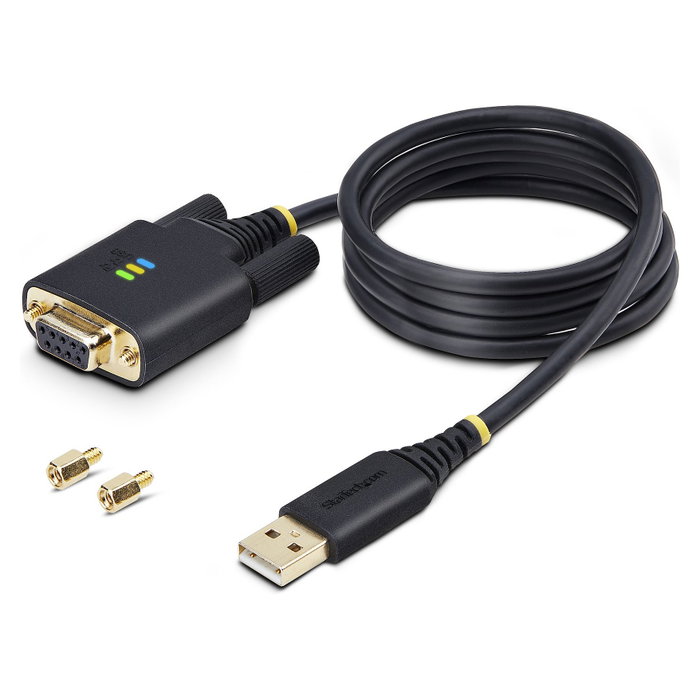 StarTech.com Cable Adaptador USB a RS-232 de Módem Nulo, 1 m, Negro