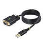 StarTech.com Adaptador USB a Serie RS-232 Null Modem 1P3FFCNB-USB-SERIAL Negro 1m - USB-A a DB-9 Macho - Windows/macOS/Linux/ChromeOS - Chipset FTDI FT232R