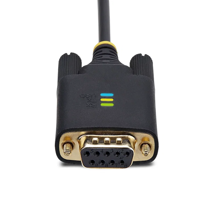 StarTech.com Adaptador USB a Serie RS-232 Null Modem 1P3FFCNB-USB-SERIAL Negro 1m - USB-A a DB-9 Macho - Windows/macOS/Linux/ChromeOS - Chipset FTDI FT232R