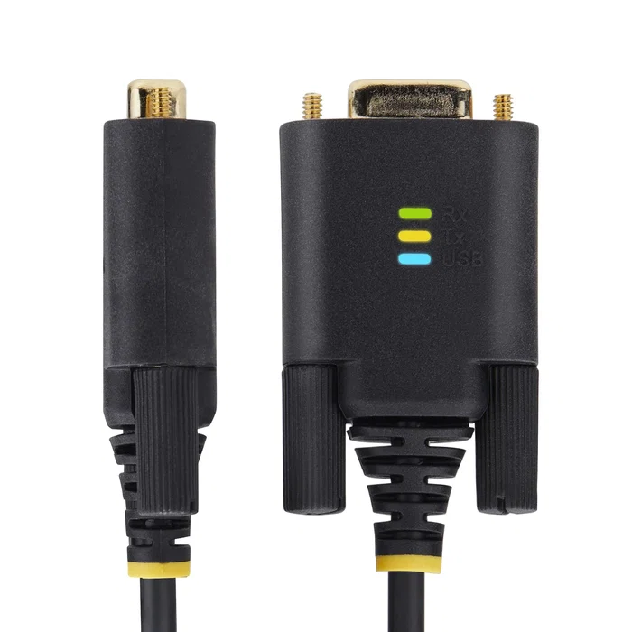 StarTech.com Adaptador USB a Serie RS-232 Null Modem 1P3FFCNB-USB-SERIAL Negro 1m - USB-A a DB-9 Macho - Windows/macOS/Linux/ChromeOS - Chipset FTDI FT232R