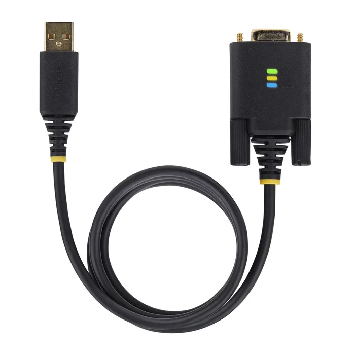 StarTech.com Adaptador USB a Serie RS-232 Null Modem 1P3FFCNB-USB-SERIAL Negro 1m - USB-A a DB-9 Macho - Windows/macOS/Linux/ChromeOS - Chipset FTDI FT232R