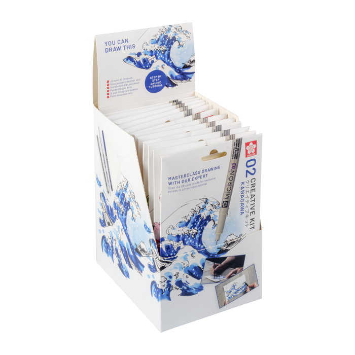 SAKURA Art Kit Kanagawa Set Creativo (Pigma Micron 05 negro + Gelly Roll + Koi coloring + 3 postales A6 con video tutorial)