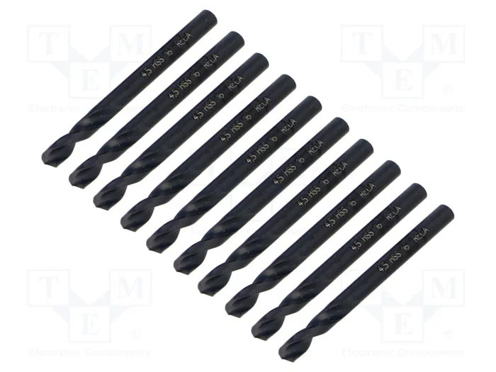 RECA Broca corta para metal de 4,5 mm en acero rápido HSS RECA Broca corta para metal de 4,5 mm en acero rápido HSS