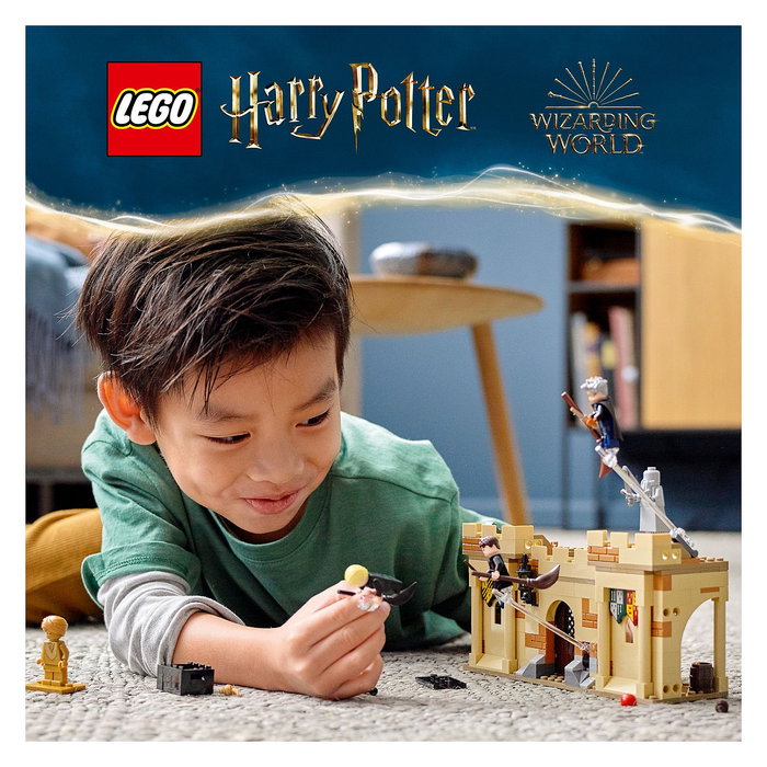 LEGO Harry Potter Hogwarts: Primera Lección de Vuelo 76395 Set de Construcción con 4 Mini Figuras, 264 Piezas, para 7 Años o Más