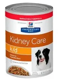 Hill's Prescription Diet k/d Estofado de Pollo y Verduras para Perros, Caja 12 latas x 354 gr