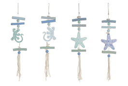 DKD Home Decor Decoración Colgante Albasia Surtido de 4 Unidades