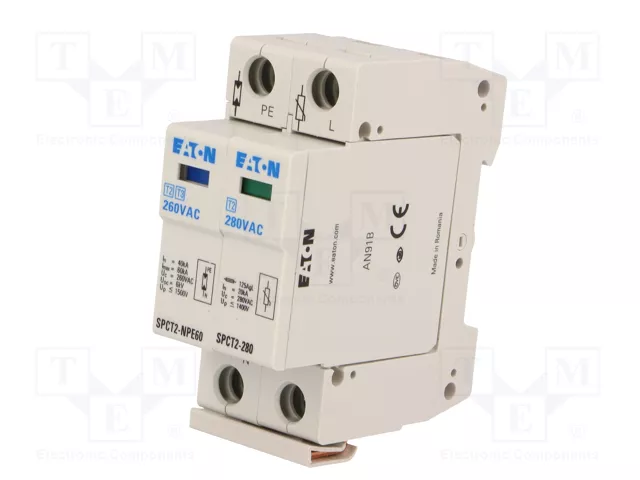 EATON ELECTRIC Limitador de sobretensiones Tipo 2 1+N 40kA 280VAC EATON ELECTRIC Limitador de sobretensiones Tipo 2 1+N 40kA 280VAC