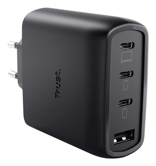 Trust Maxo 65W Cargador de Pared GaN con 3xUSB-C y 1xUSB-A Negro Trust Maxo 65W Cargador de Pared GaN con 3xUSB-C y 1xUSB-A Negro