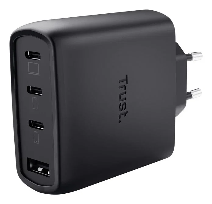 Trust Maxo 65W Cargador de Pared GaN con 3xUSB-C y 1xUSB-A Negro Trust Maxo 65W Cargador de Pared GaN con 3xUSB-C y 1xUSB-A Negro