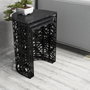 Hanah Home Juego de Mesas Nido Stil Black Marble con Tablero de Melamina y Estructura Metálica Negra
