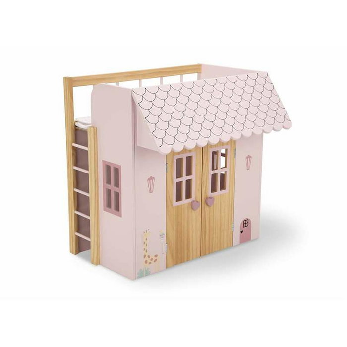 Muñecas Arias Cama-Casita Nature Rosa con 3 Perchas Muñecas Arias Cama-Casita Nature Rosa con 3 Perchas