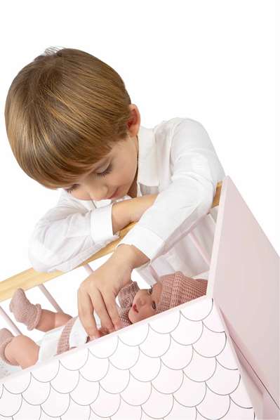 Cama-casita Nature 50x39x50 cm con 3 perchas para niños a partir de 3 años