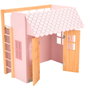 Muñecas Arias Cama-Casita Nature Rosa con 3 Perchas