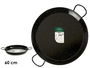 La Dehesa Paellera Esmaltada Acero Negro 60 cm Diámetro (53 cm base) Apta Gas Horno Leña 20 Raciones Asas (Set de 4)