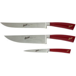 Berkel Elegance Red Chef-Set 3 piezas - Cuchillo de chef 22 cm, acero inoxidable X50CrMoV15, mango rojo termoplástico