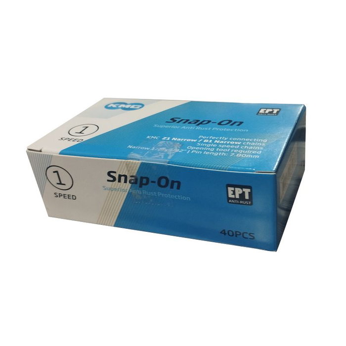 KMC Snap On Narrow EPT Conector Cadena Plata - 40 Unidades para Bicicletas