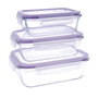 Set 3 Recipientes Herméticos Vidrio Frost Quid 37 cL - 64 cL - 104 cL