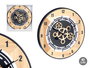 Giftdecor Reloj de Pared con Engranaje en Madera Marrón y Negro 40 cm (Set de 6)