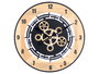 Giftdecor Reloj de Pared con Engranaje en Madera Marrón y Negro 40 cm (Set de 6)