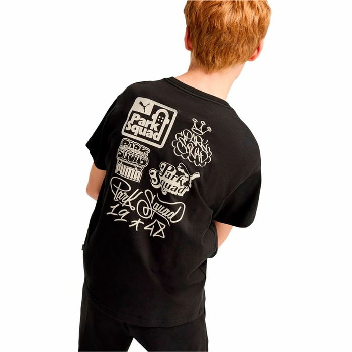 Camiseta de Manga Corta Infantil Puma Essenntials+ Mid 90S Graphic Negro