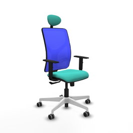 PIQUERAS Y CRESPO Silla de oficina Motilla con mecanismo Sincro, Turquesa y Azul