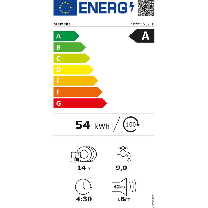 Siemens SN55ES12CE Lavavajillas semi-integrado iQ300 Negro 60 cm Siemens SN55ES12CE Lavavajillas semi-integrado iQ300 Negro 60 cm