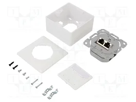 GOOBAY Enchufe de pared RJ45 x2 Cat 6a Blanco