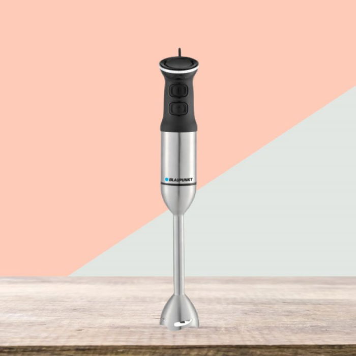 BLAUPUNKT BATIDORA DE VARILLA 1200W DE ACERO INOXIDABLE CON SELECTOR DE VELOCIDAD, VASO Y BOTON TURBO