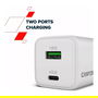 Canyon CU45AC Cargador GaN 45W con 1 Puerto USB-C PD y 1 Puerto USB-A QC, Enchufe UE, Blanco