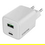 Canyon CU45AC Cargador GaN 45W con 1 Puerto USB-C PD y 1 Puerto USB-A QC, Enchufe UE, Blanco