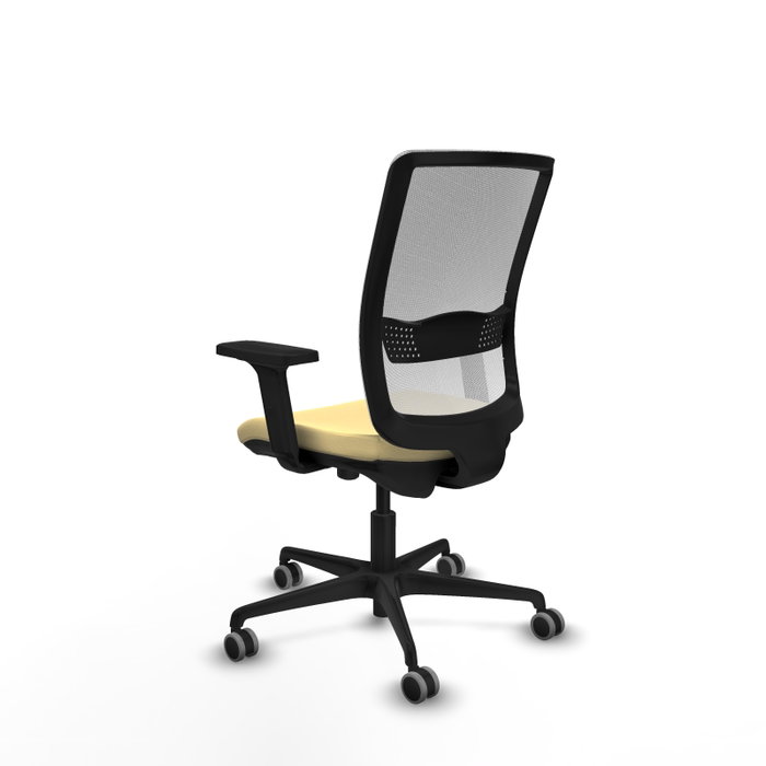 PIQUERAS Y CRESPO Silla de oficina Haches con mecanismo Sincro/Traslack, Crema y Blanco