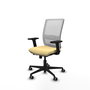 PIQUERAS Y CRESPO Silla de oficina Haches con mecanismo Sincro/Traslack, Crema y Blanco