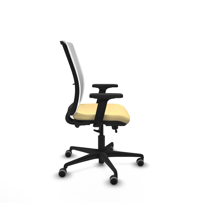 PIQUERAS Y CRESPO Silla de oficina Haches con mecanismo Sincro/Traslack, Crema y Blanco
